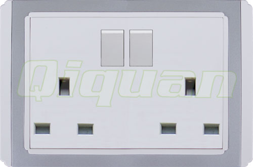 2 gang 13A socket with 2 switch