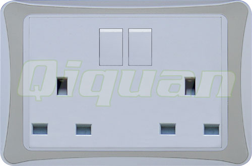 2 gang 13A socket with 2 switch