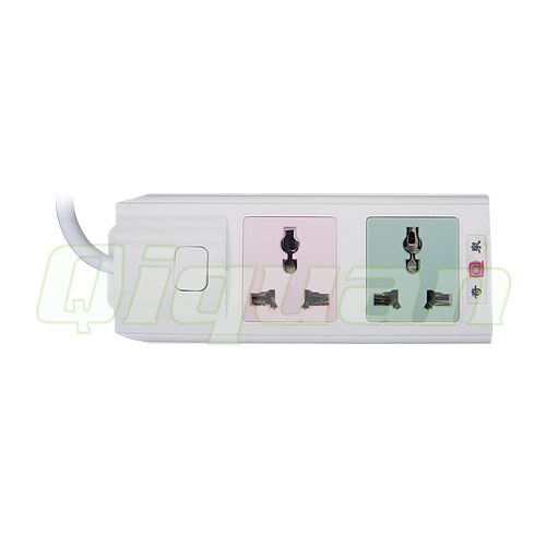 2 gang multi-socket with 1 switch