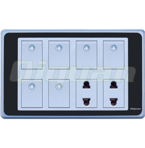 6 gang switch with 2 socket