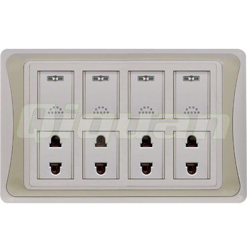 4 gang switch with 4 socket