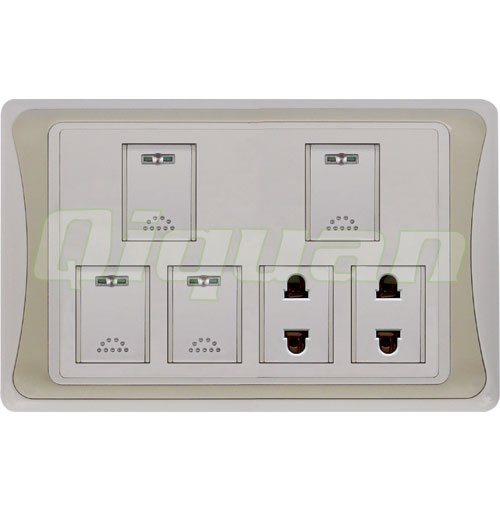 4 gang switch with 2 socket