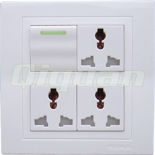 3 Gang Multi-socket with 1 Switch