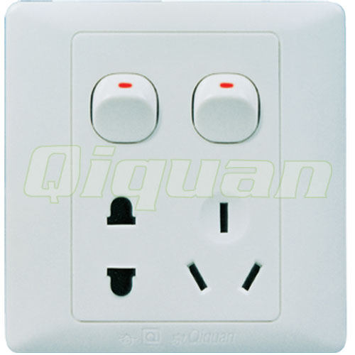 Double Wire Three Pole Socket 2 Switch